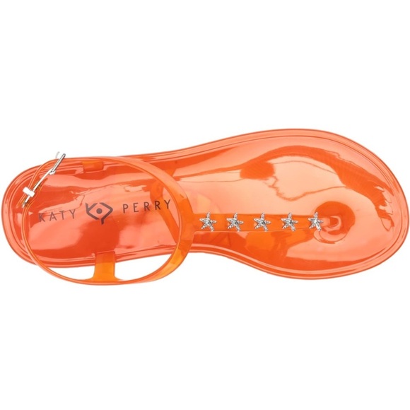 Katy Perry Geli Stud Fiery Orange thong sandals silver tone starfish BRAND NEW - Picture 3 of 8